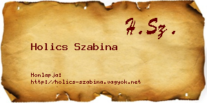 Holics Szabina névjegykártya